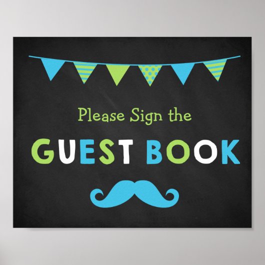 Blauw en groen krijt poster (Voorkant)