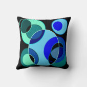 Blauw en groen kruisende cirkels ontwerp kussen (Achterkant)