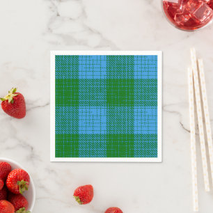 Blauw en groen kruisraster geruit ontwerp servet