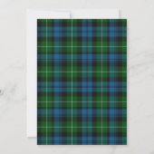 Blauw en groen lampje Tartan Pset Custom Wedding Kaart (Achterkant)