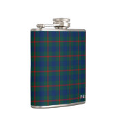 Blauw en groen LAN Agnew Tartan Monogram Heupfles (Rechts)