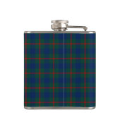 Blauw en groen LAN Agnew Tartan Monogram Heupfles (Achterkant)