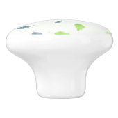 Blauw en groen lederen patroon keramische knop (Zijkant)