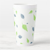 Blauw en groen lederen patroon latte mok (Voorkant)