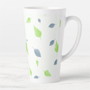 Blauw en groen lederen patroon latte mok