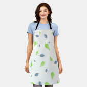 Blauw en groen lederen patroon schort (Gedragen)