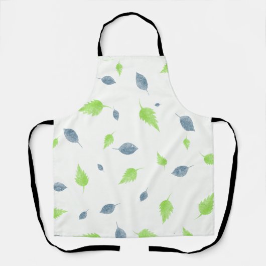 Blauw en groen lederen patroon schort (Voorkant)