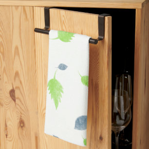 Blauw en groen lederen patroon theedoek