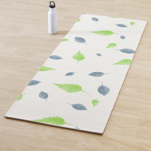 Blauw en groen lederen patroon yogamat (In situ)