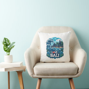 Blauw en Groen Liefde Bali Sierkussen