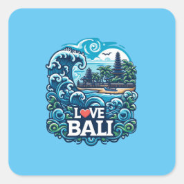 Blauw en Groen Liefde Bali Sticker