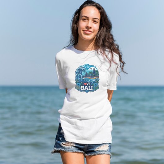 Blauw en Groen Liefde Bali T-Shirt