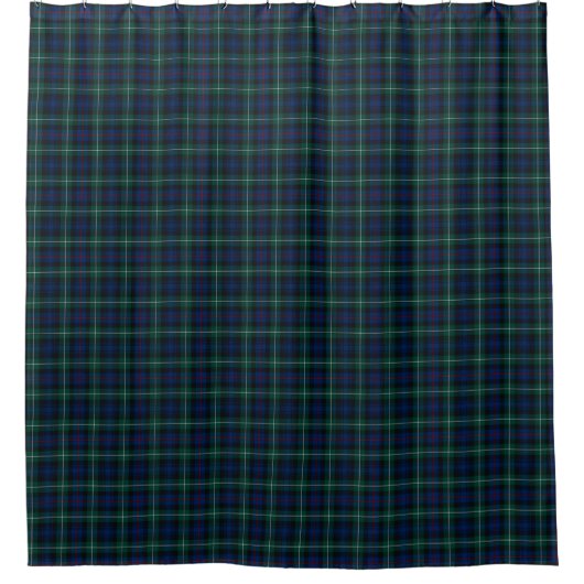 Blauw en Groen Mackenzie Clan Schotse Tartan Douchegordijn (Voorkant)