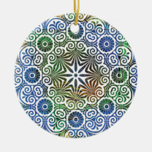 Blauw en groen Mandala