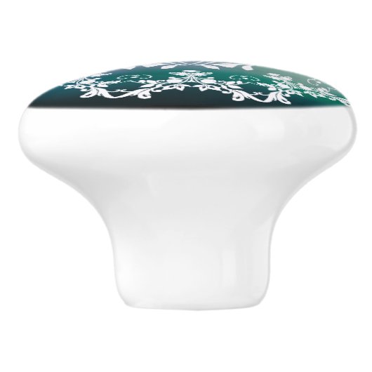 Blauw en groen Mandala Keramische Knop (Zijkant)