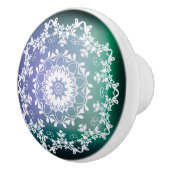 Blauw en groen Mandala Keramische Knop (Rechts)