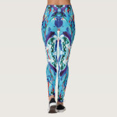 Blauw en Groen Mariene Biologie Splatter Leggings (Achterkant)