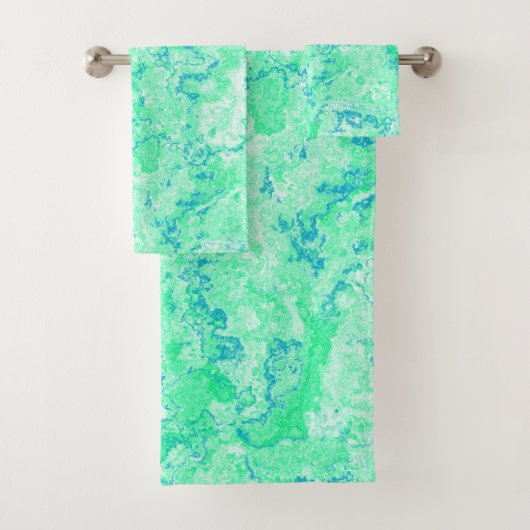 Blauw en Groen Marmer abstract Bad Handdoek (Insitu)