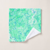 Blauw en Groen Marmer abstract Bad Handdoek (Wasdoekje)
