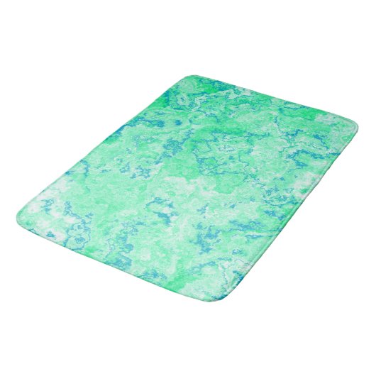 Blauw en Groen Marmer abstract Badmat (Gekanteld)
