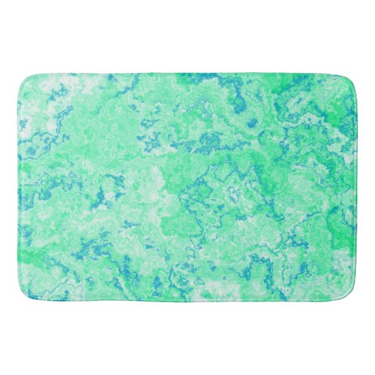 Blauw en Groen Marmer abstract Badmat (Voorkant)