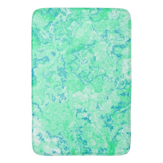 Blauw en Groen Marmer abstract Badmat (Voorkant Verticaal)