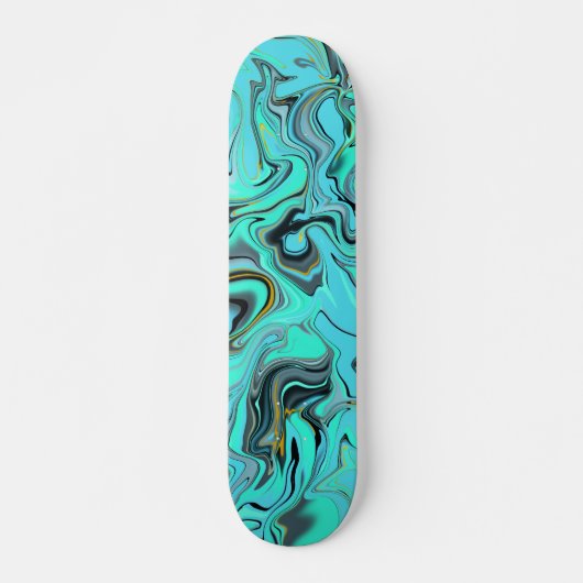 Blauw en groen marmer abstract effect board. persoonlijk skateboard (Voorkant)
