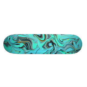 Blauw en groen marmer abstract effect board. persoonlijk skateboard
