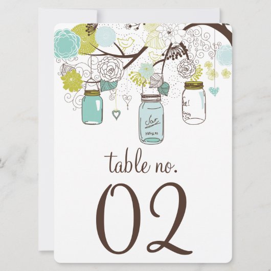 Blauw en groen Mason-potnummerkaart Kaart (Voorkant)