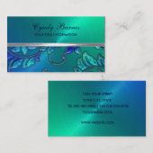 Blauw en groen met het Visitekaartje van Damask (Voorkant / Achterkant)