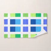 Blauw en Groen Minimale Vierkanten Bad Handdoek (Handdoek)