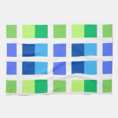 Blauw en Groen Minimale Vierkanten Theedoek (Horizontaal)