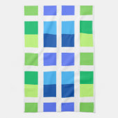 Blauw en Groen Minimale Vierkanten Theedoek (Verticaal)