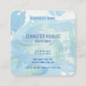 Blauw en groen modern Abstract elegant monogram Vierkante Visitekaartje (Achterkant)