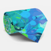 Blauw en groen modern Abstract Stropdas (Opgerold)