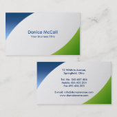 Blauw en groen modern minimalistisch visitekaartje (Voorkant / Achterkant)