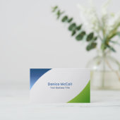 Blauw en groen modern minimalistisch visitekaartje (Staand voorkant)