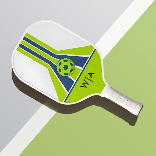 Blauw en Groen | Modern Monogram Pickleball Paddle