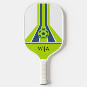 Blauw en Groen | Modern Monogram Pickleball Paddle (Voorkant)