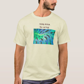 Blauw en groen Monstera T-Shirt