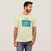Blauw en groen Monstera T-Shirt (Voorkant volledig)
