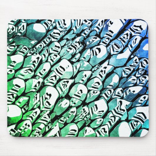 Blauw en groen muismat (Voorkant)