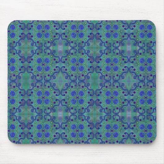 Blauw en groen muismat (Voorkant)