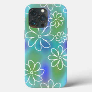 Blauw en groen naadloos Floral Patroon Case-Mate iPhone Case