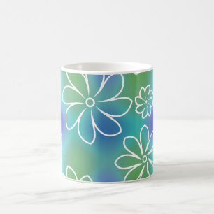 Blauw en groen naadloos Floral Patroon Koffiemok