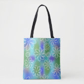Blauw en groen naadloos Floral Patroon Tote Bag (Voorkant)