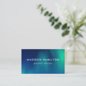 Blauw en groen noorderlicht visitekaartje (Staand voorkant)