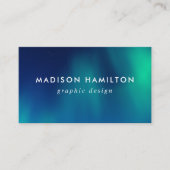 Blauw en groen noorderlicht visitekaartje (Voorkant)