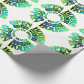 Blauw en groen Open House Gift Wrap Cadeaupapier (Hoek)