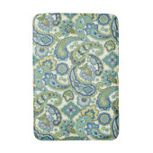 Blauw en Groen Paisley Badmat (Voorkant Verticaal)